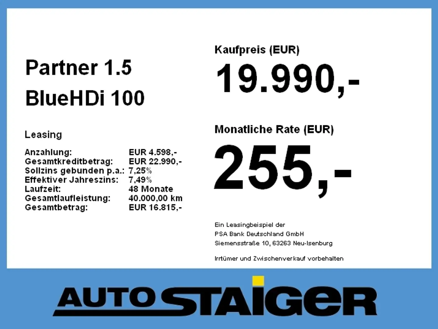 Peugeot Partner 1.5 BlueHDi 100 FAP Premium L1 PDC - 2