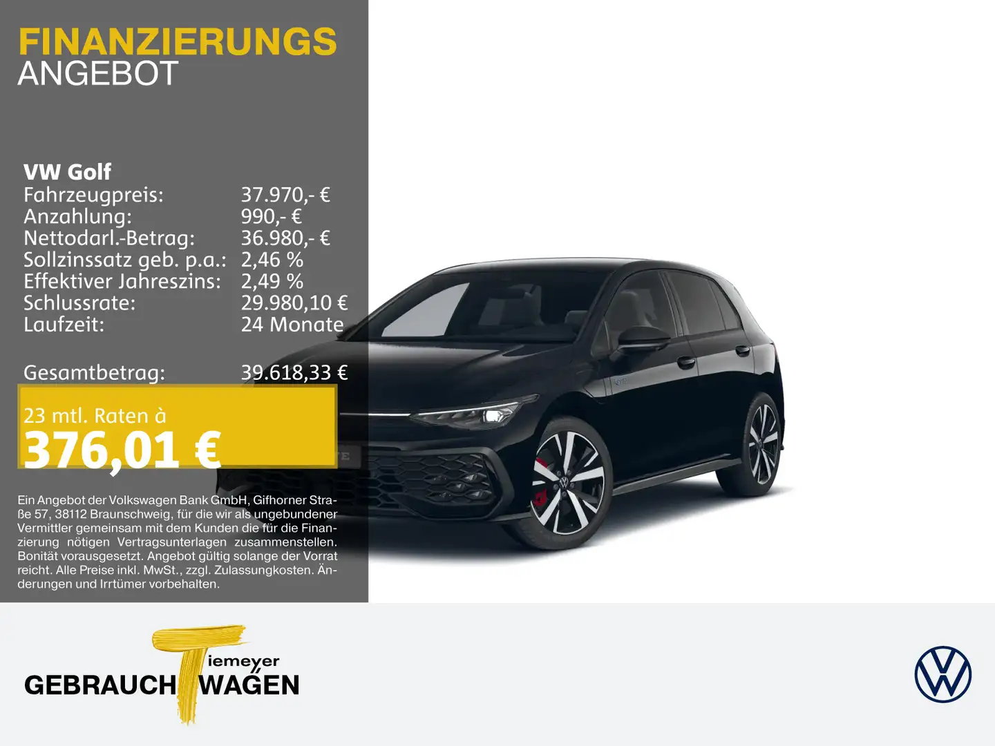 Volkswagen Golf GTE GTE BLACK STYLE LEDER DCC HuD 360° Schwarz - 1