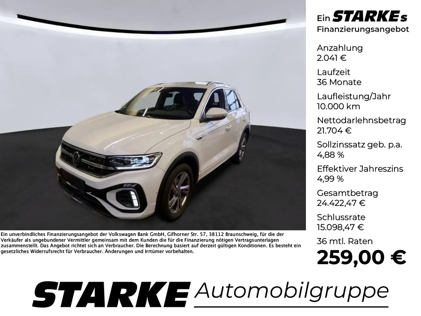 Volkswagen T-Roc 1.0 TSI R-Line Weiß - 1