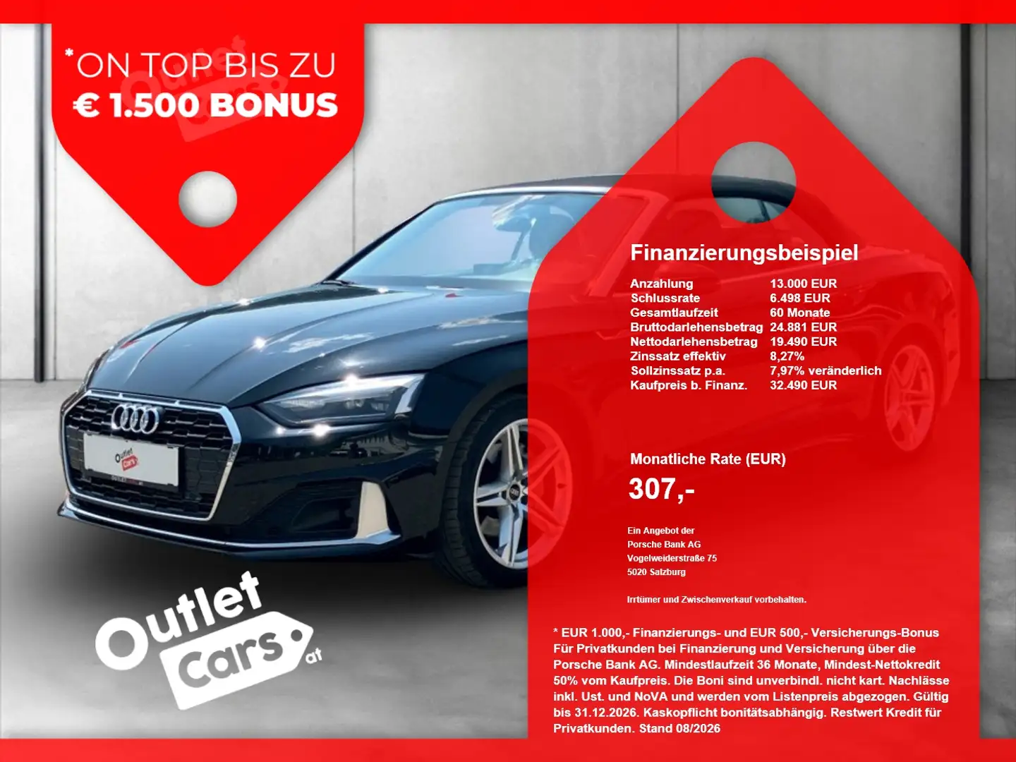 Audi A5 Cabriolet 40 2.0 TFSI MHEV advanced LED+LEDER Schwarz - 1