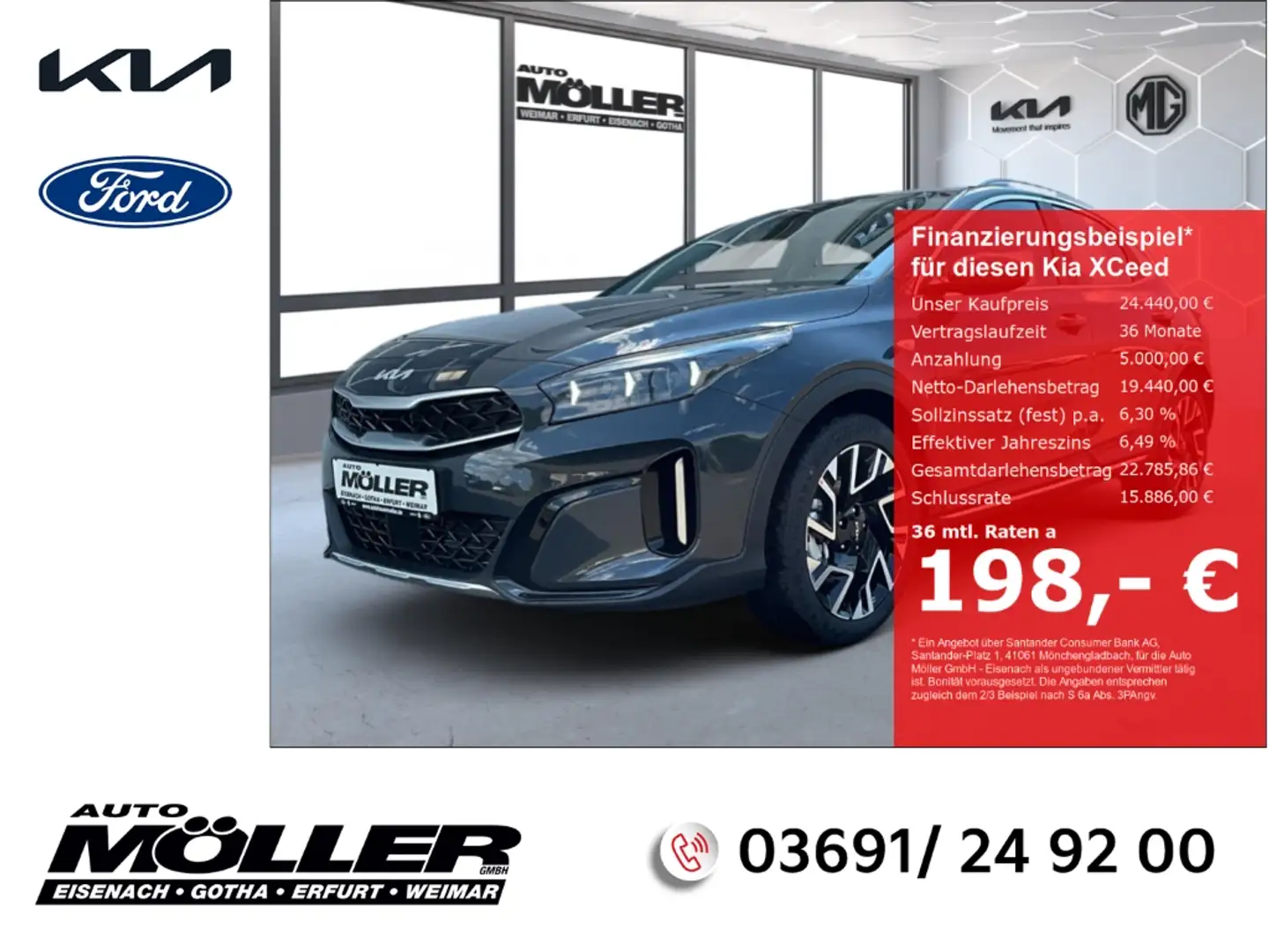 Kia XCeed 1.5T Vision DCT7 Komfort Navi LED Klima Kamera ACC Grau - 1