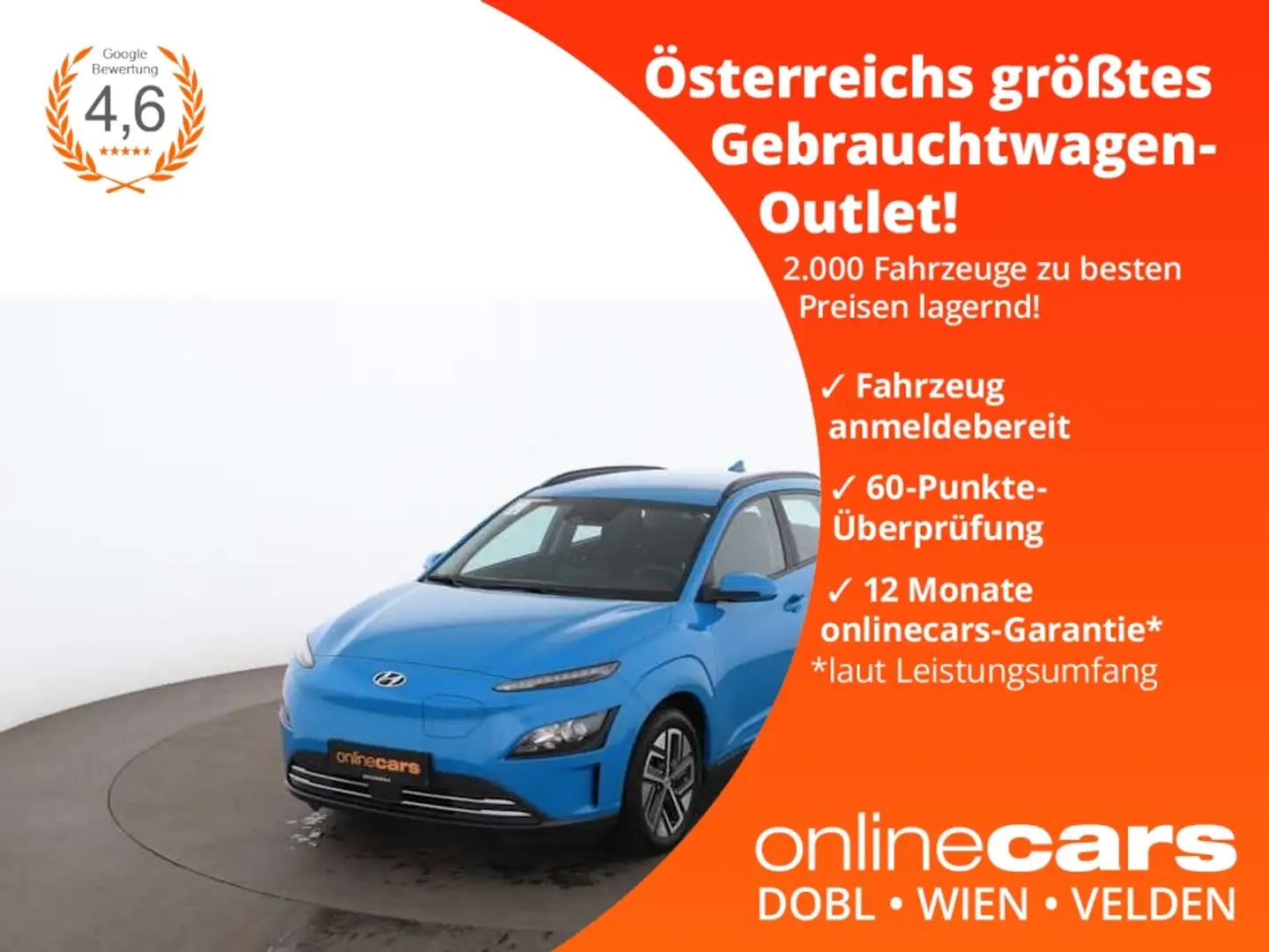 Hyundai KONA Select Elektro 64kWh Aut RADAR SITZHZG R-CAM Bleu - 1