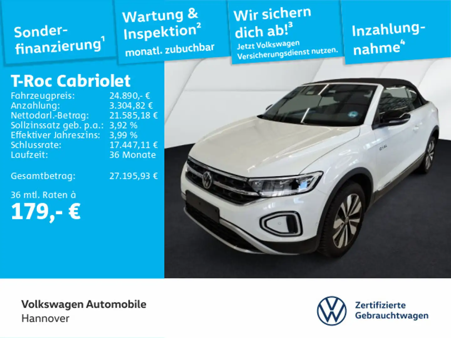Volkswagen T-Roc 1.0 TSI Goal Navi LED Kamera Dig Weiß - 1