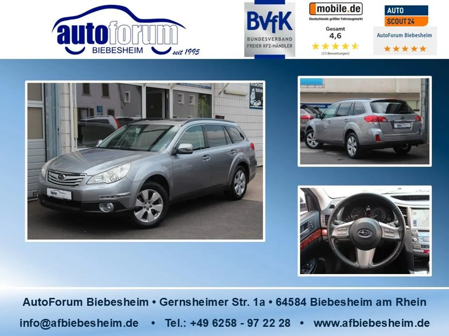Subaru Legacy 3.6 Outback Exclusive S-Dach*Xenon*AHK Plateado - 1