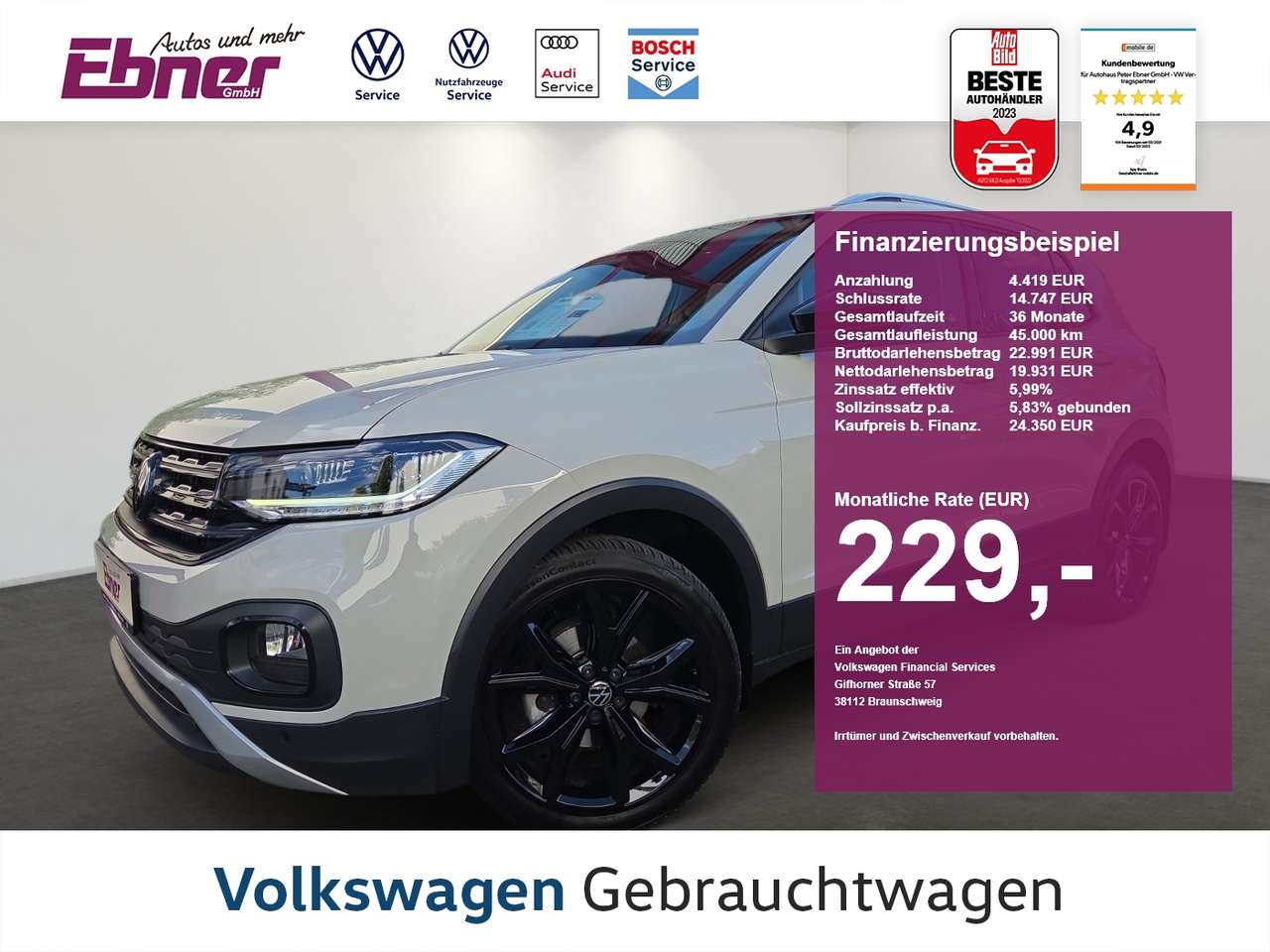 Volkswagen T-Cross 2023 — BLACK STYLE 1.5TSI 150PS DSG AHK+KAMERA+BEATS+KEYL
