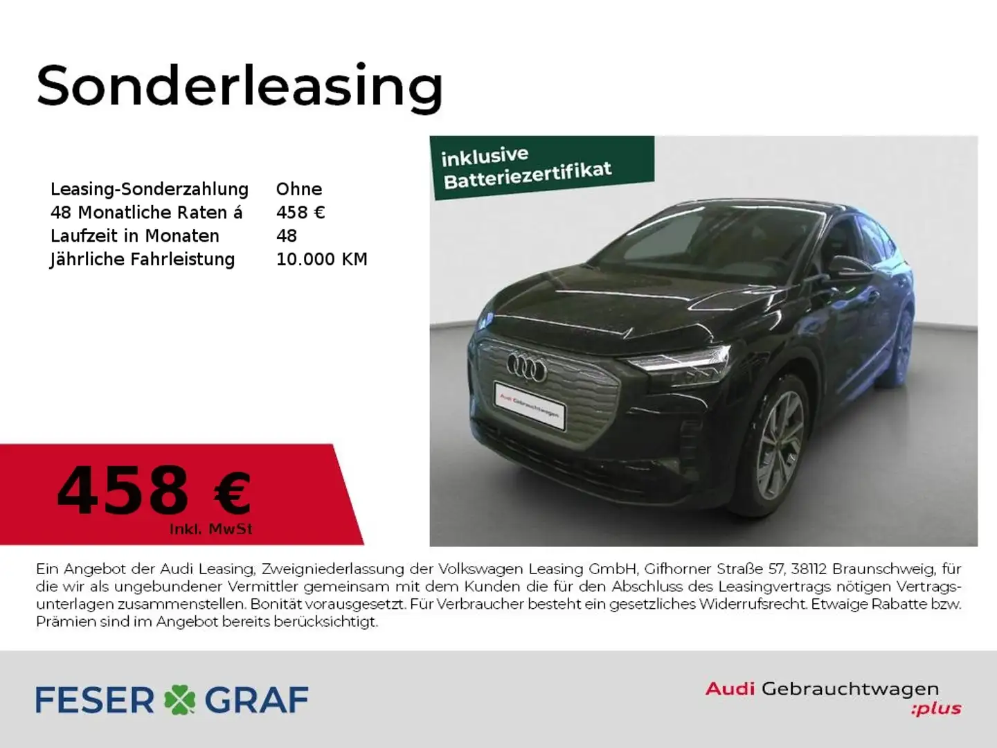 Audi Q4 e-tron Sportback 45 e-tron ACC/Kamera/AHK/Navi/SHZ Schwarz - 1