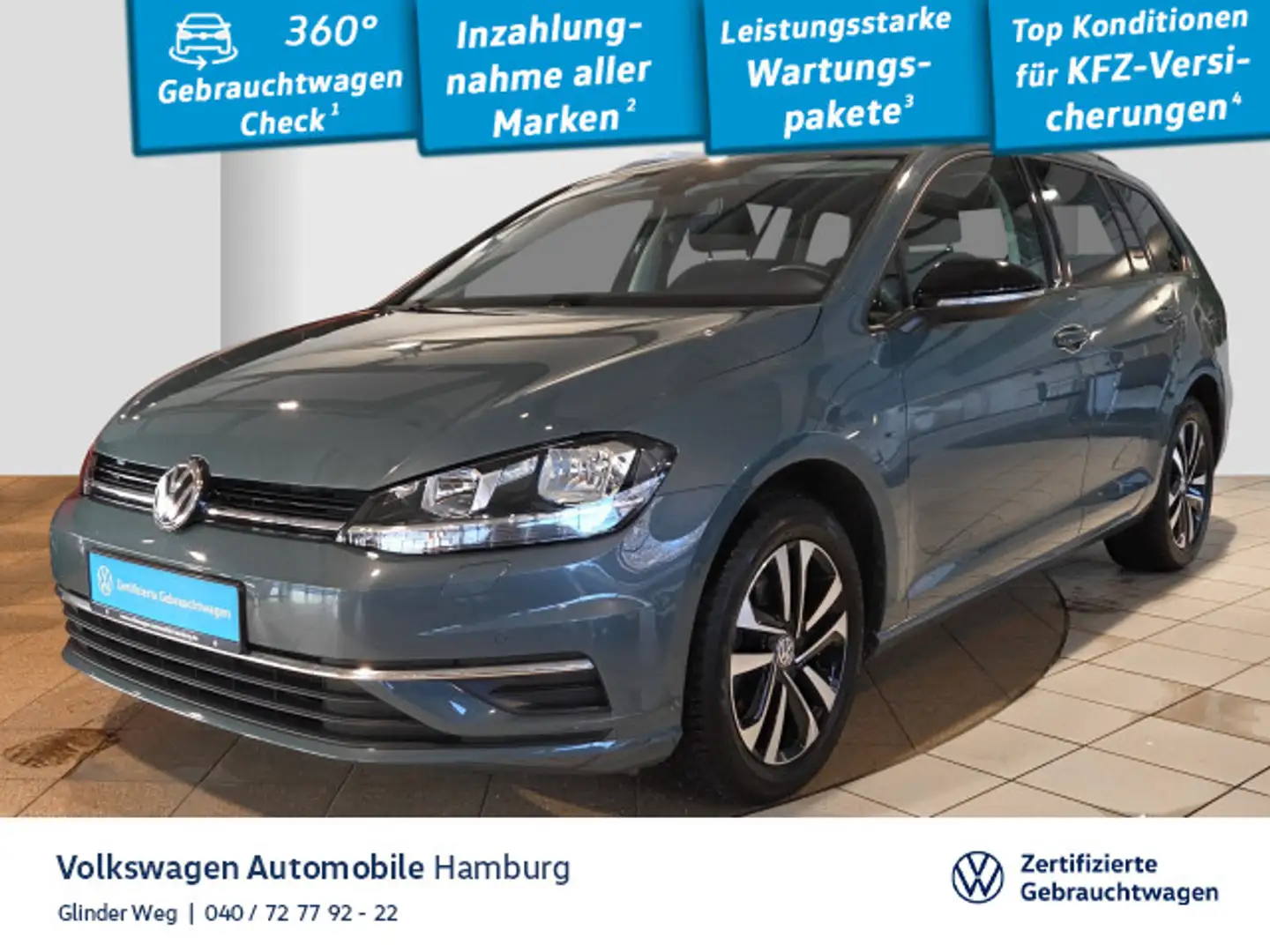 Volkswagen Golf Variant Golf VII Variant IQ.DRIVE 1.5 TSI DSG Navi Blau - 1