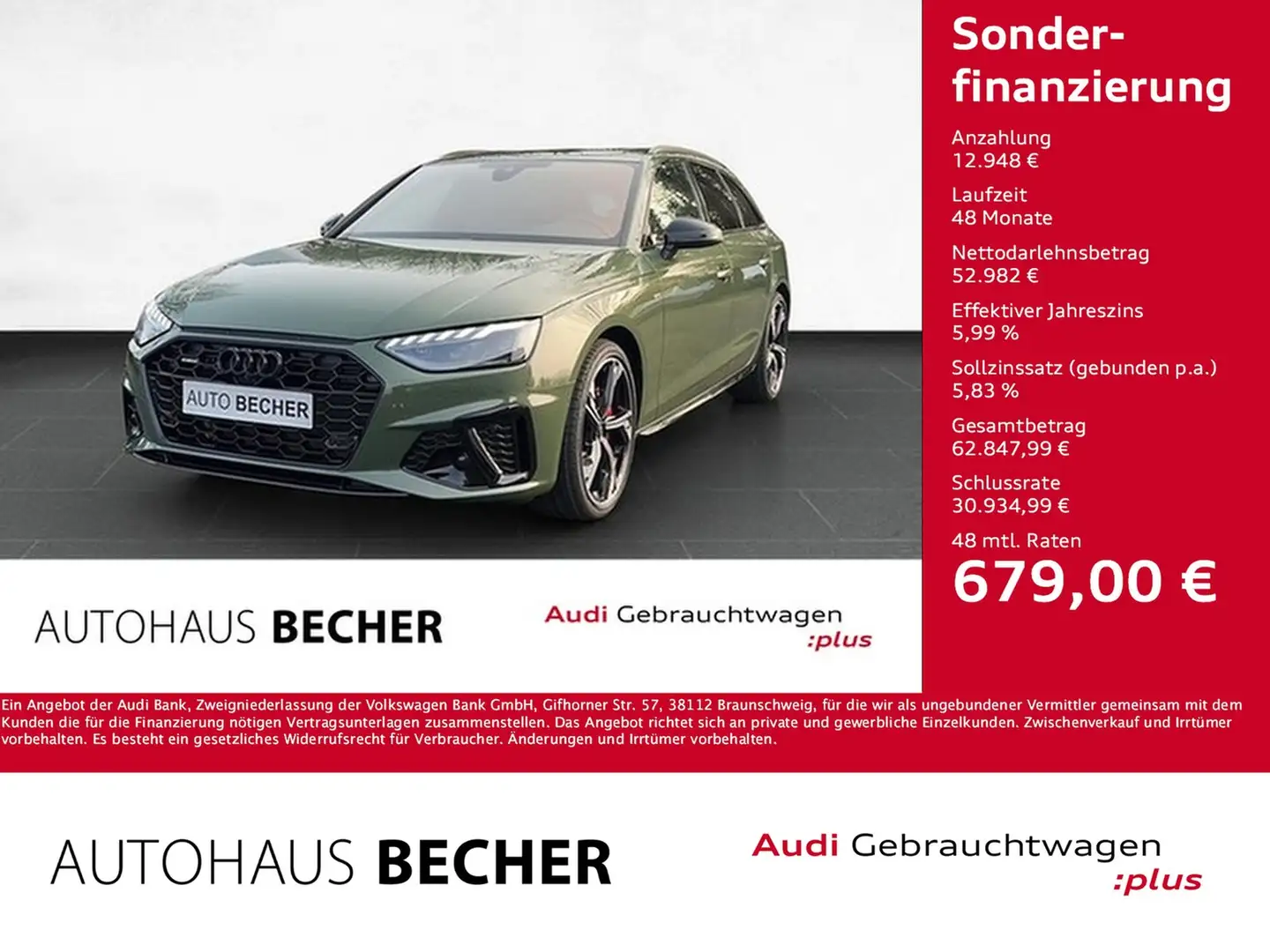 Audi A4 Avant S line 40 TDI quattro S tronic /AHK/B&O Grün - 1