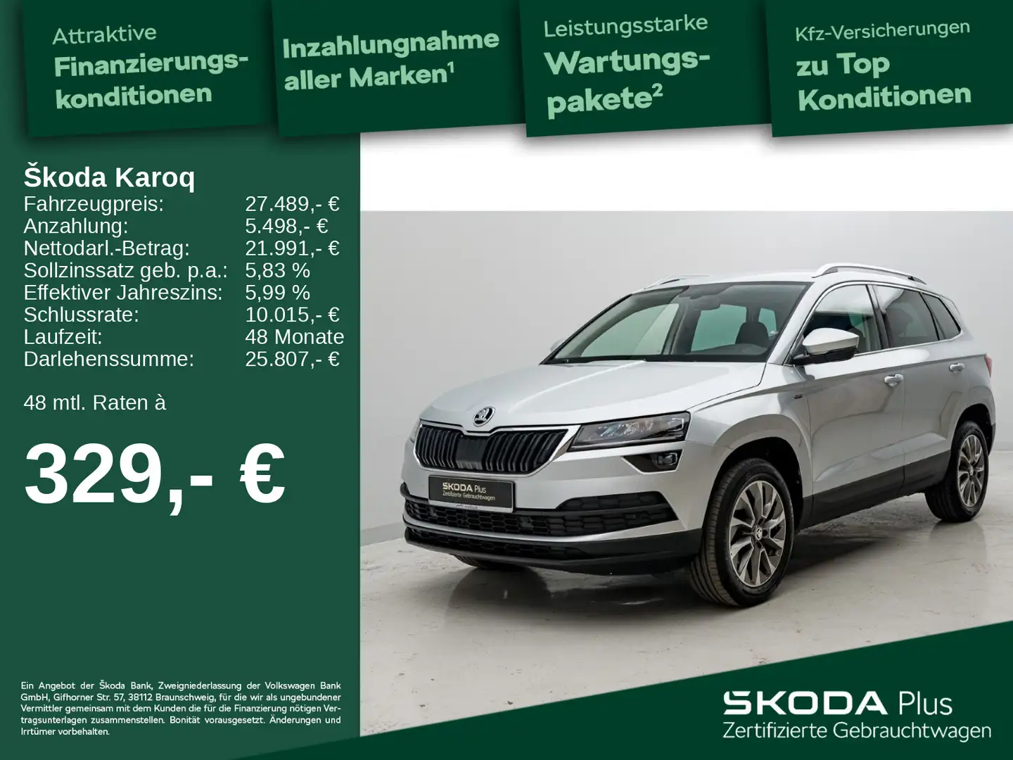 Skoda Karoq 1.5 TSI AMBITION*DSG*STHZG*NAV*AHK*APP* Silber - 1