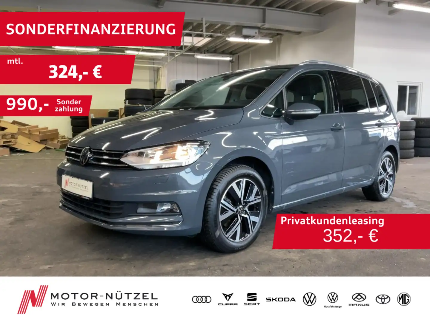 Volkswagen Touran 2.0 TDI DSG MOVE NAVI+APP+ACC+SHZ+PDC+RFK Grau - 1