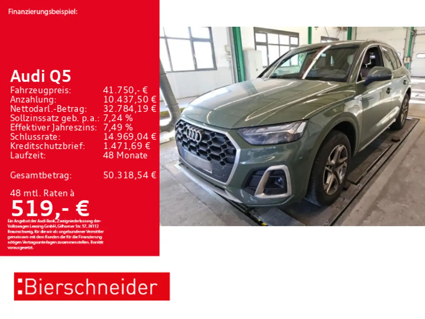 Audi Q5 40 TDI qu S-Line AHK PANO MATRIX CAM Grün - 1