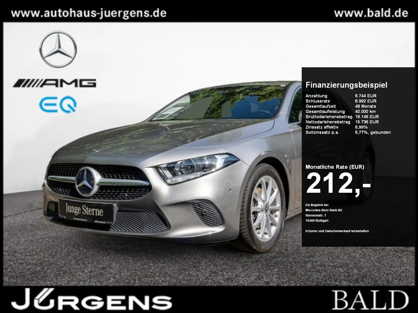 Mercedes-Benz A 180 Progressive/MBUX/Navi-Prem/Sitzheizung/17" srebrna - 1