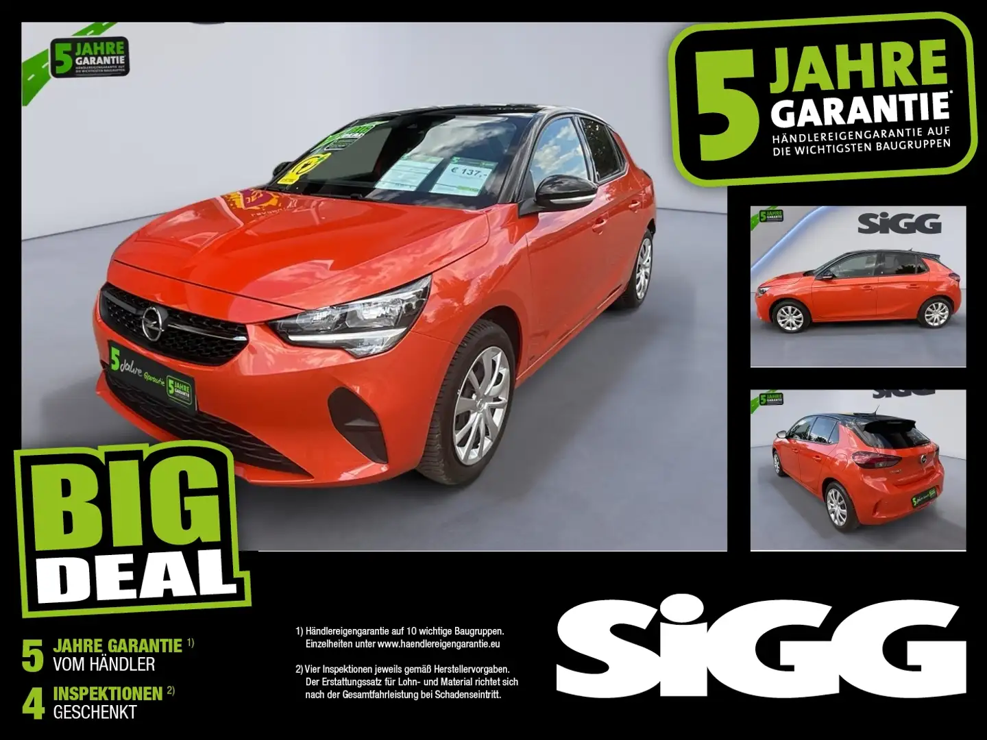 Opel Corsa F Edition inkl. Wallbox Batteriezertifikat 11KW Orange - 1