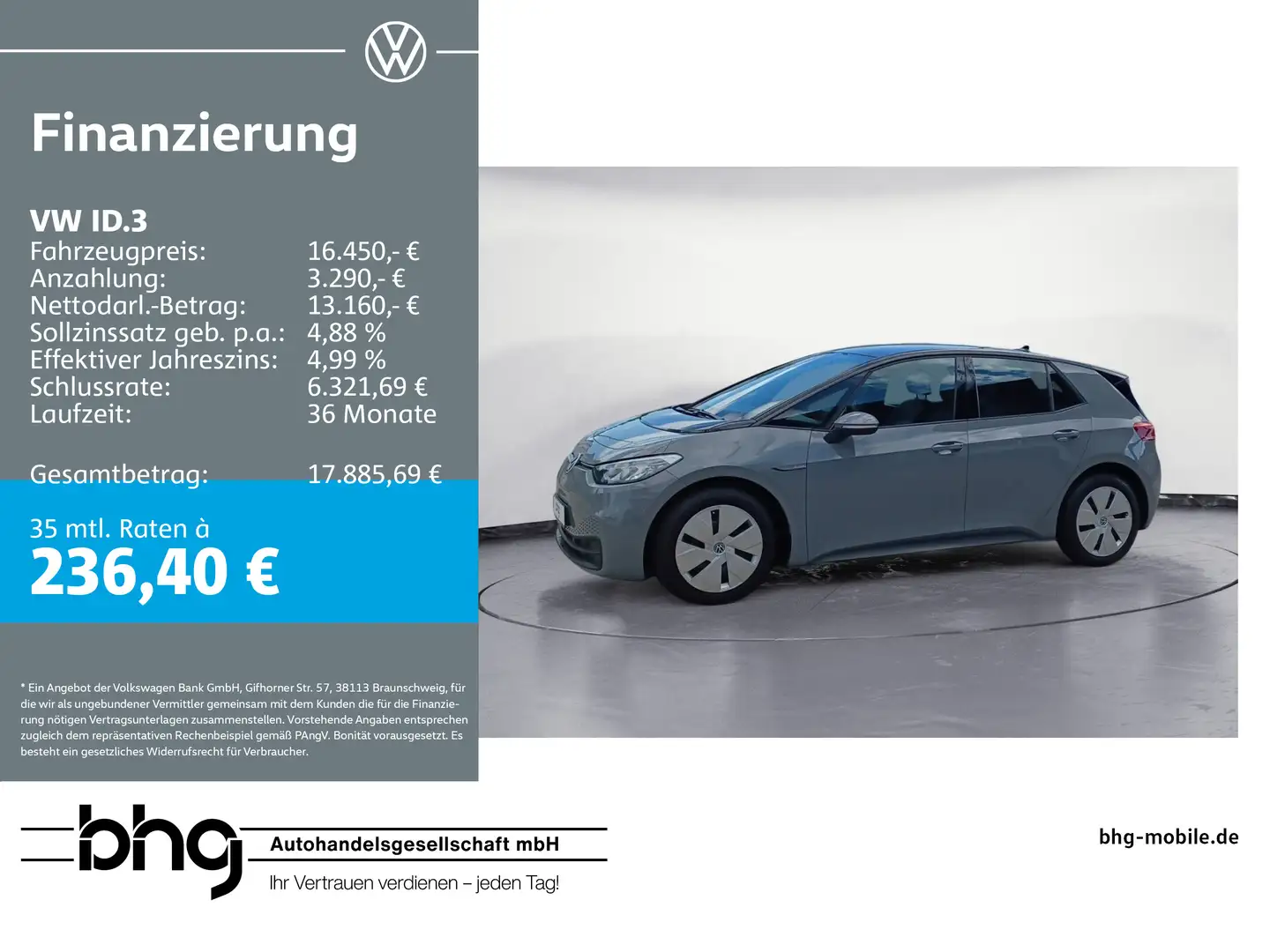 Volkswagen ID.3 Performance Upgrade Pure Grau - 1