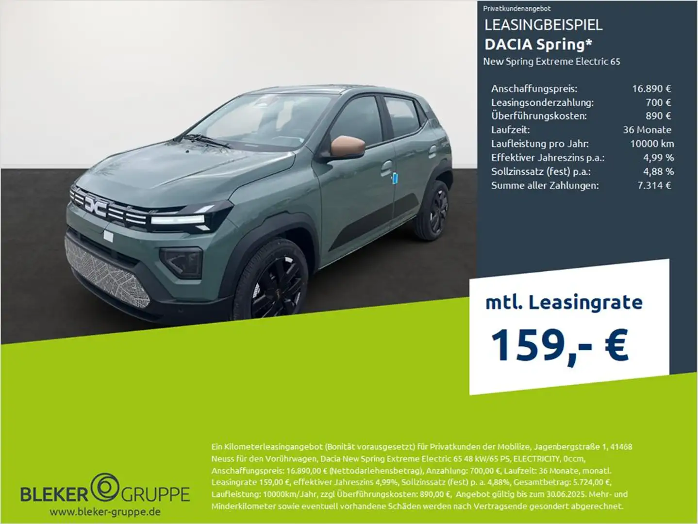 Dacia Spring New Spring Extreme Electric 65 Grün - 1