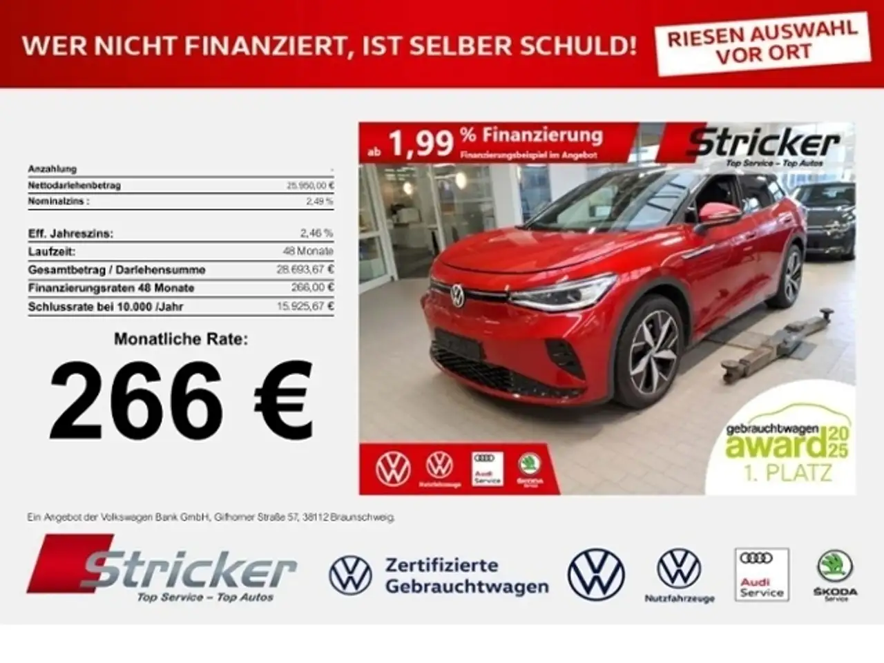 Volkswagen ID.4 GTX 220/77 266,-ohne Anzahlung Navi AHK Kamera — миниатюра 1