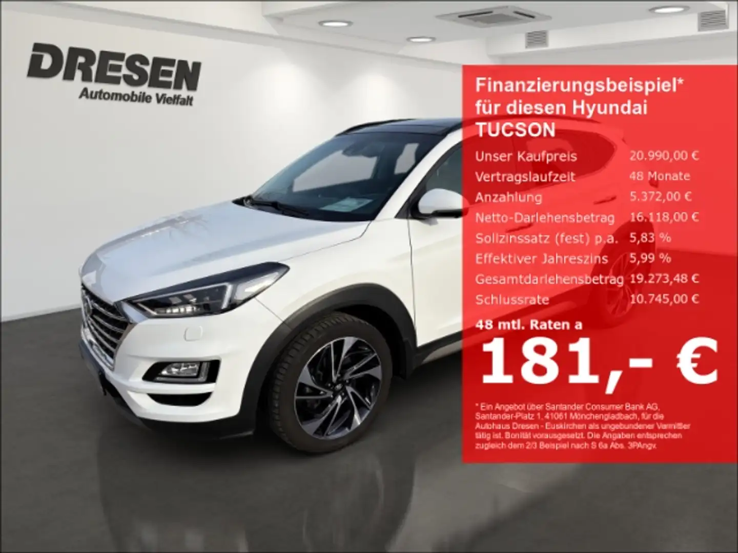 Hyundai TUCSON 2.0 CRDi 4WD Premium LED, PANORAMAGLASSCHIEBEDACH, Wit - 1