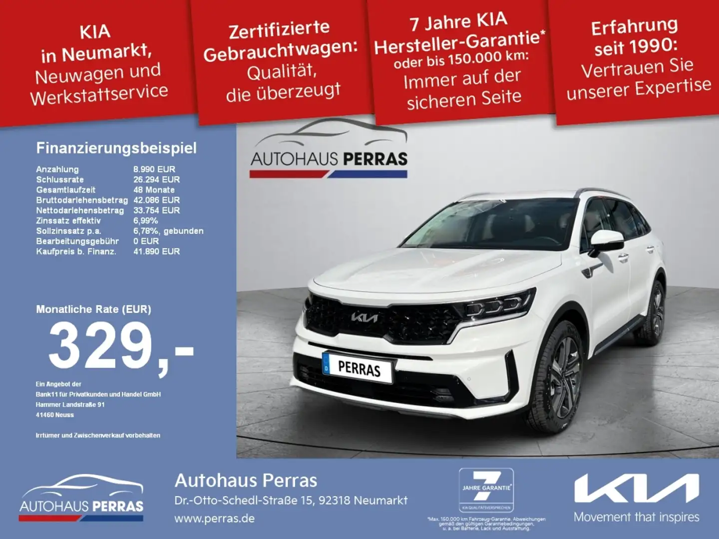Kia Sorento 1.6 T-GDI Hybrid AWD Vision AT6 Weiß - 1