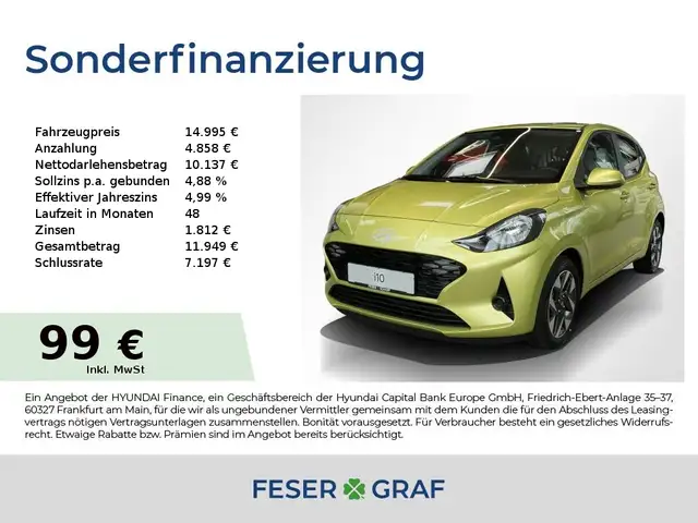 Hyundai i10 TREND KOMFORT NAVI KAMERA CARPLAY SHZ LHZ
