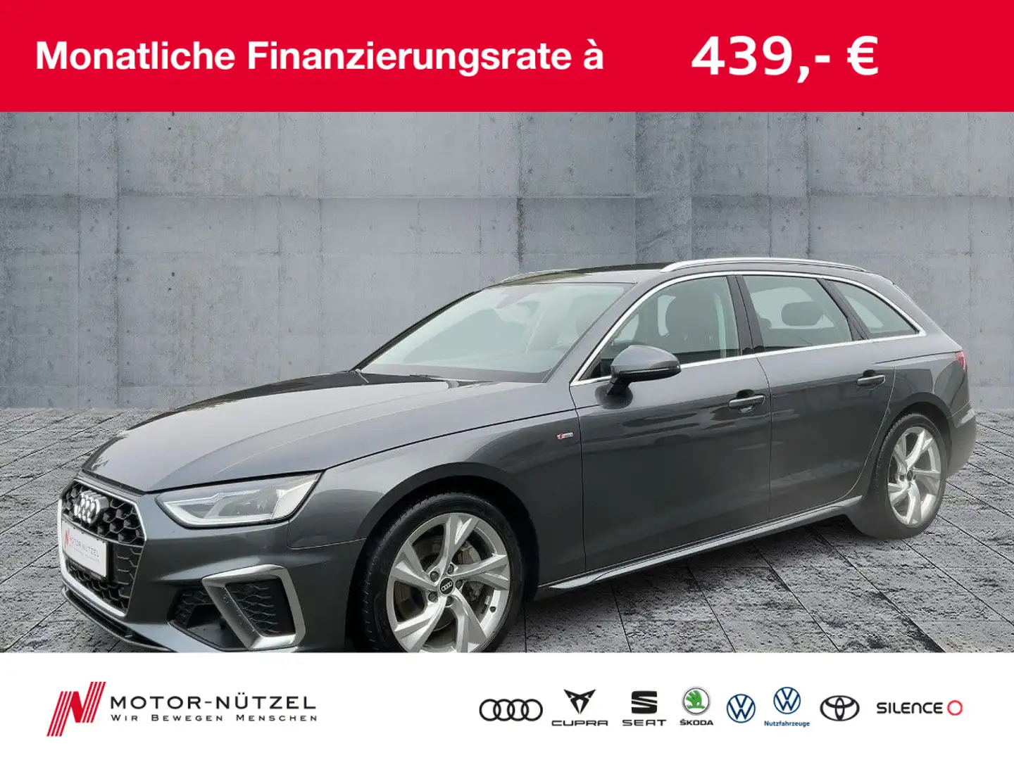 Audi A4 40 TDI S-TR QU S-LINE LED+NAVI+SHZ+18" Grau - 1