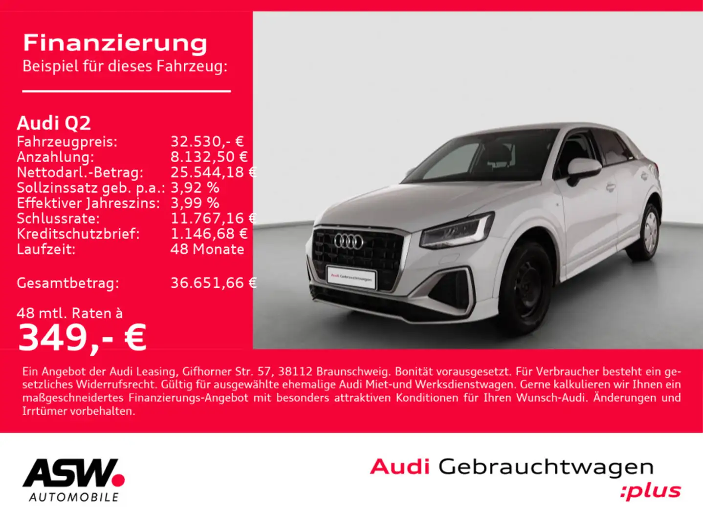 Audi Q2 S line 35TFSI Stronic NAVI LED RFK GRA SHZ VC Weiß - 1