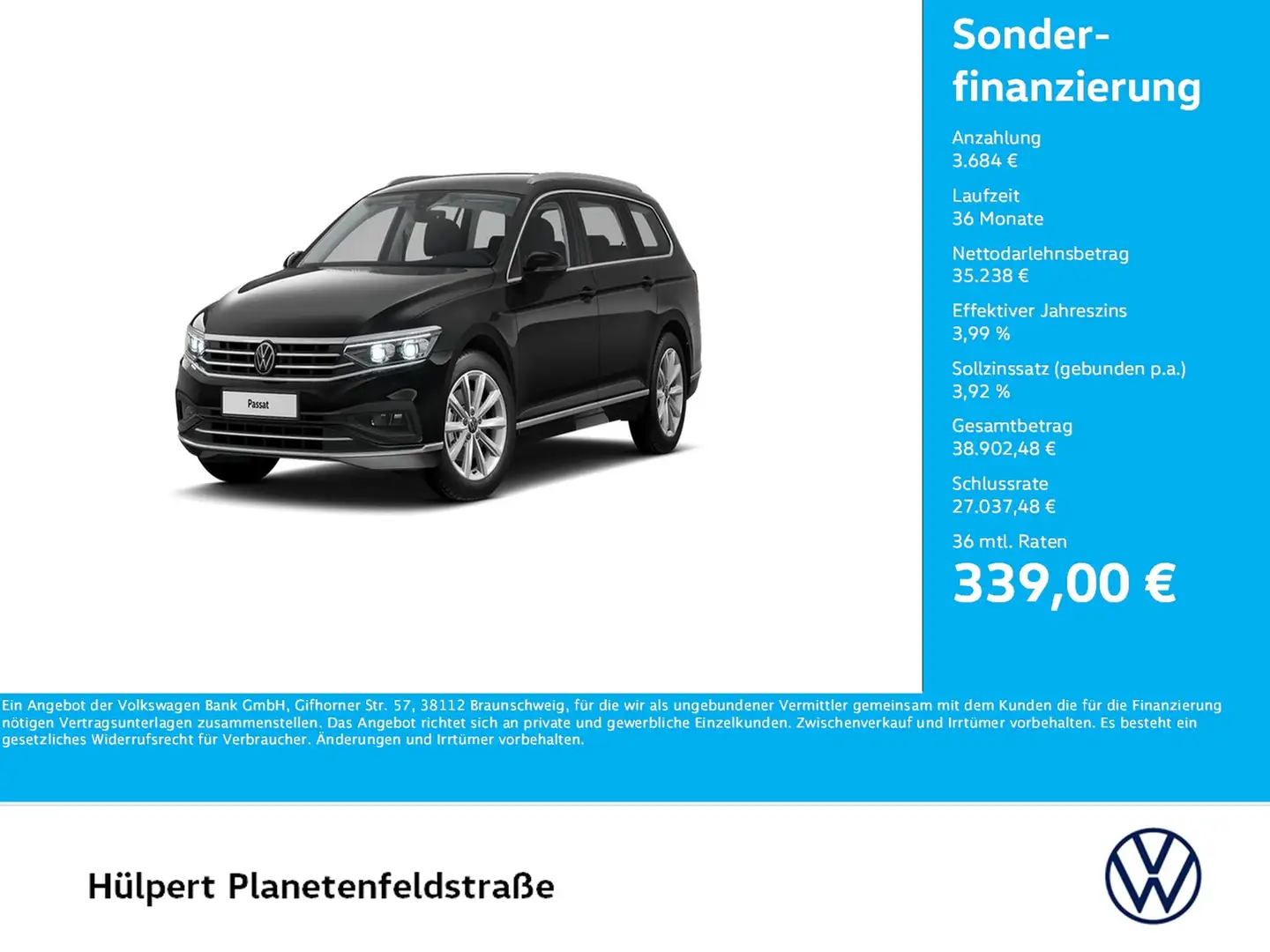 Volkswagen Passat Variant 2.0 ELEGANCE 4X4 LEDER AHK 360CAM Černá - 1