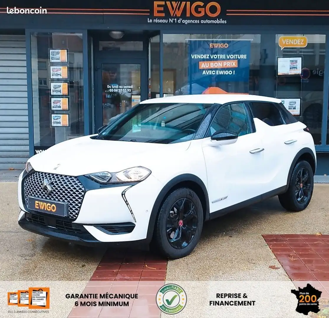 DS Automobiles DS 3 Crossback automobiles e-tense 136ch 50kwh performance line bva carplay sans fil a partir de 229e par mois Blanc - 1
