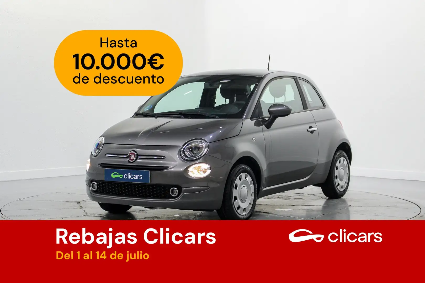 Fiat 500 1.0 Hybrid Cult 52kW Gris - 1