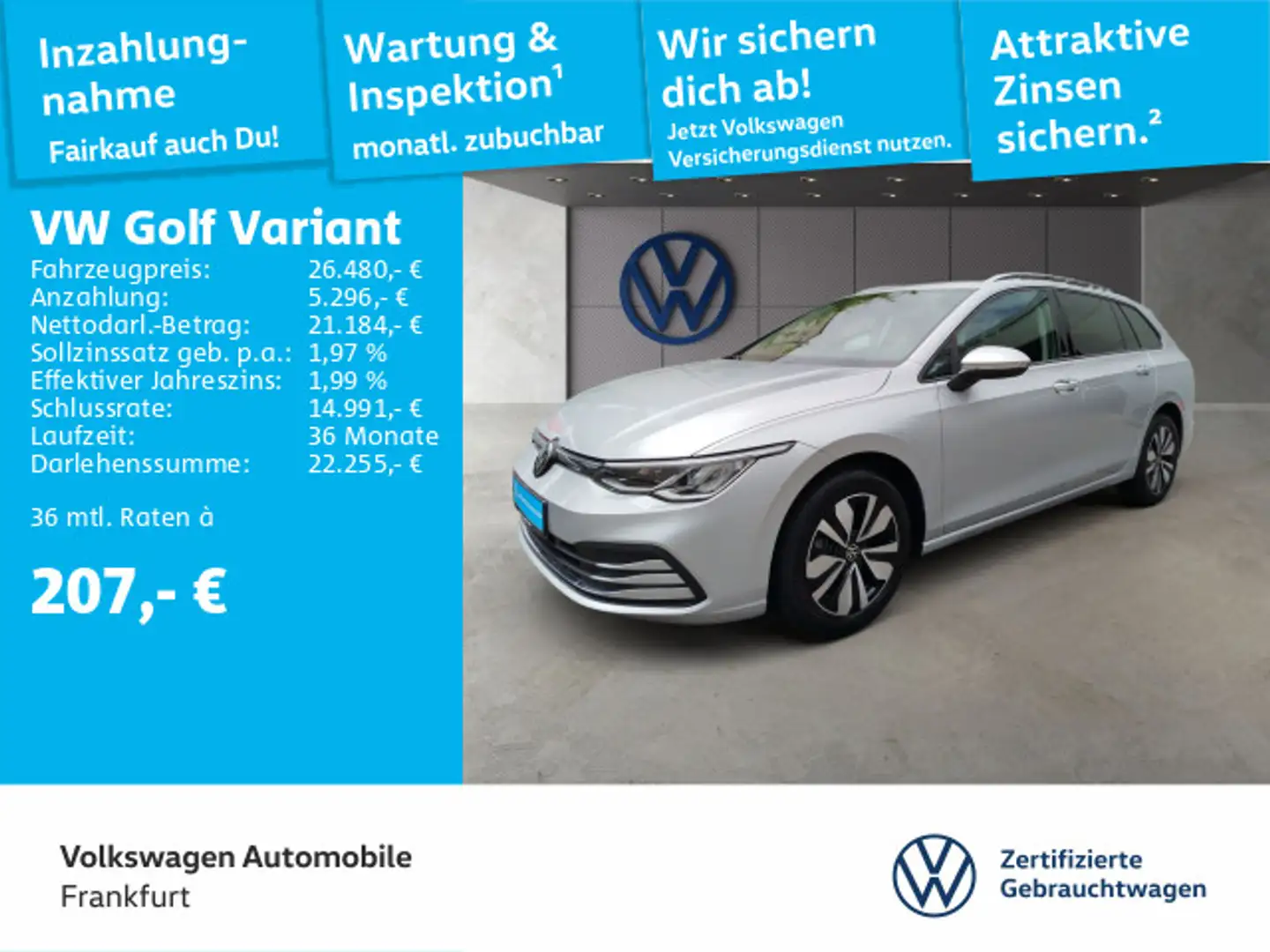 Volkswagen Golf Variant Golf VIII Variant 2.0 TDI MOVE Navi LED DAB+ Fro Silber - 1