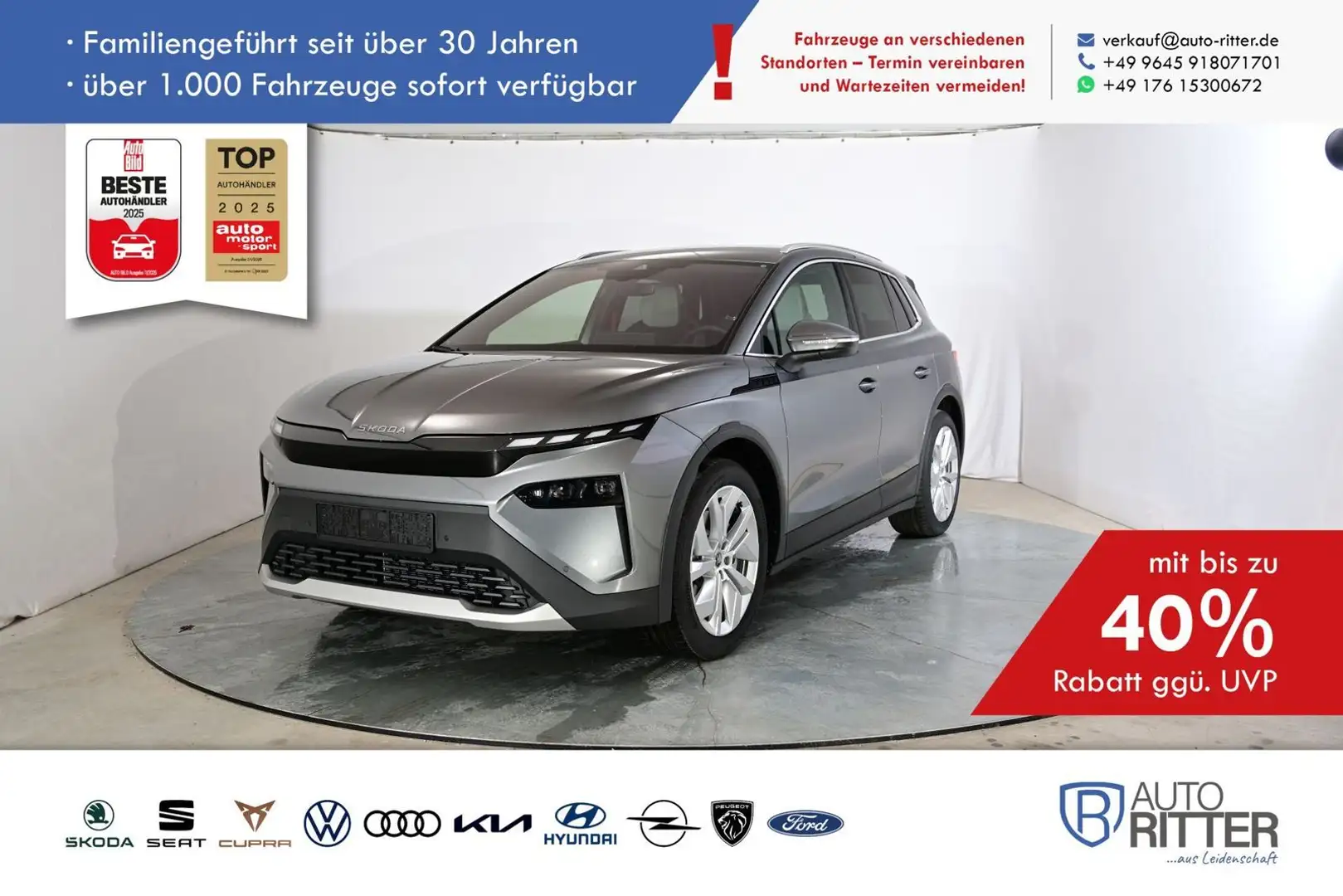 Skoda Elroq 85 ACC|AHK|RFK|LED|Navi|Carplay|Klima|P... Gris - 1