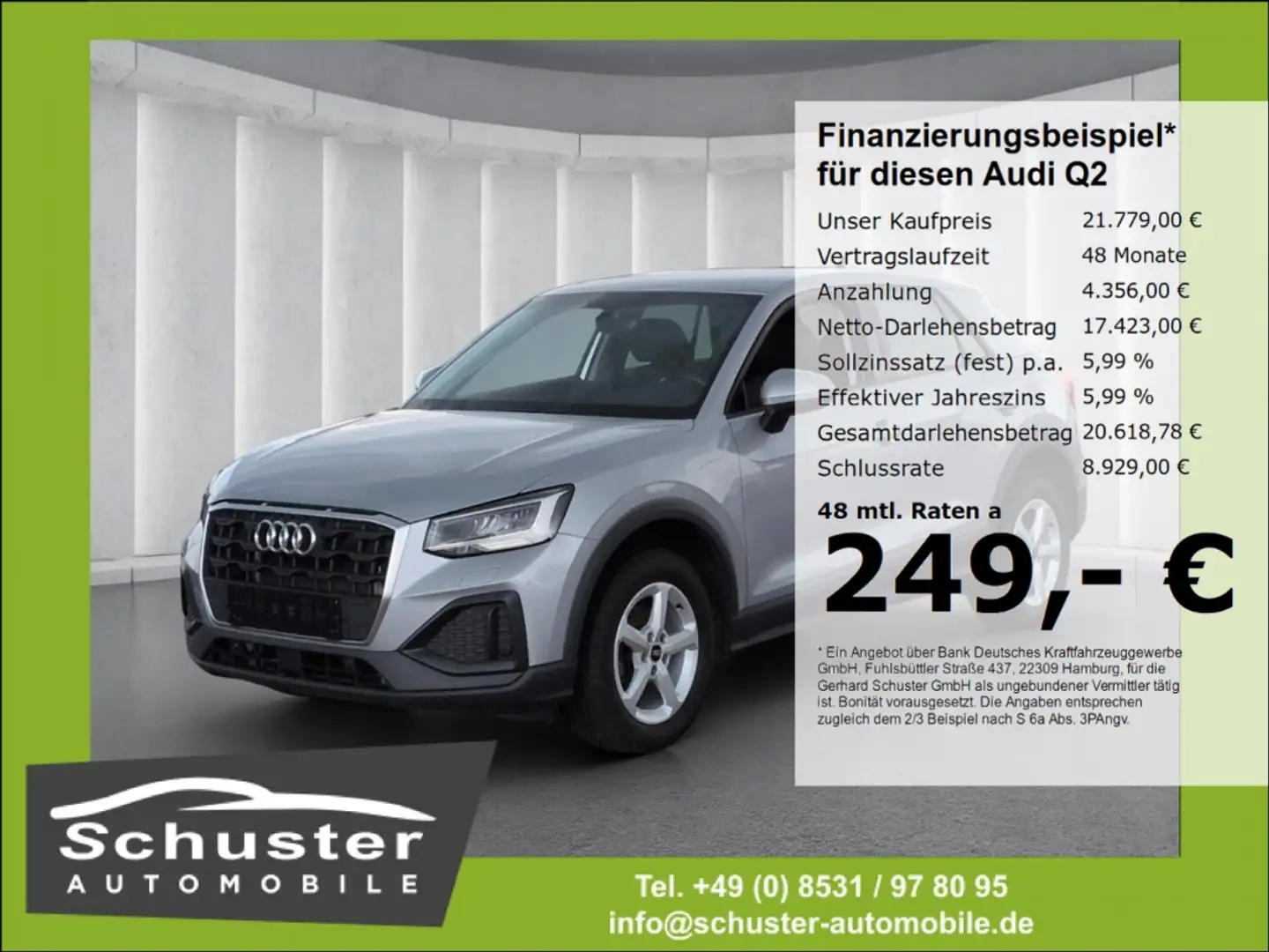 Audi Q2 35TFSI*S-tron LED Navi PDCv+h Alarm 2Z-Klima Silber - 1