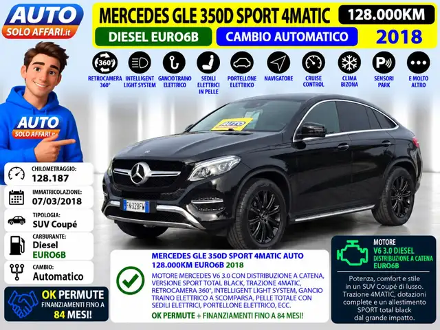 Mercedes-Benz GLE 350 350 D SPORT 4MATIC EURO6D CAMBIO AUTOMATICO/GANCIO TRAINO/TOTAL BLACK
