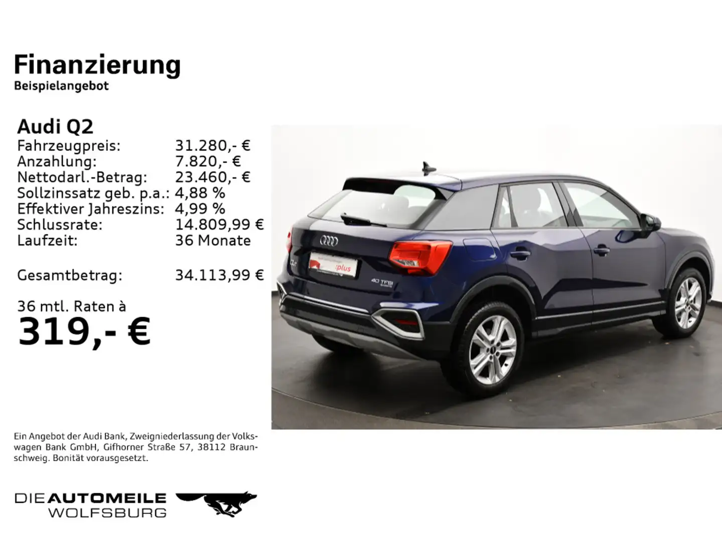 Audi Q2 40 TFSI S-tronic quattro advanced LED/Rückkam Blau - 2