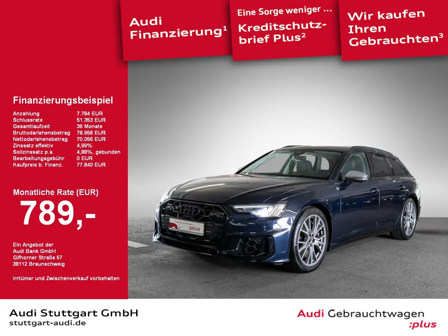 Audi S6 Avant 3.0 TDI quattro Matrix HeadUp virtCo B&O Blau - 1