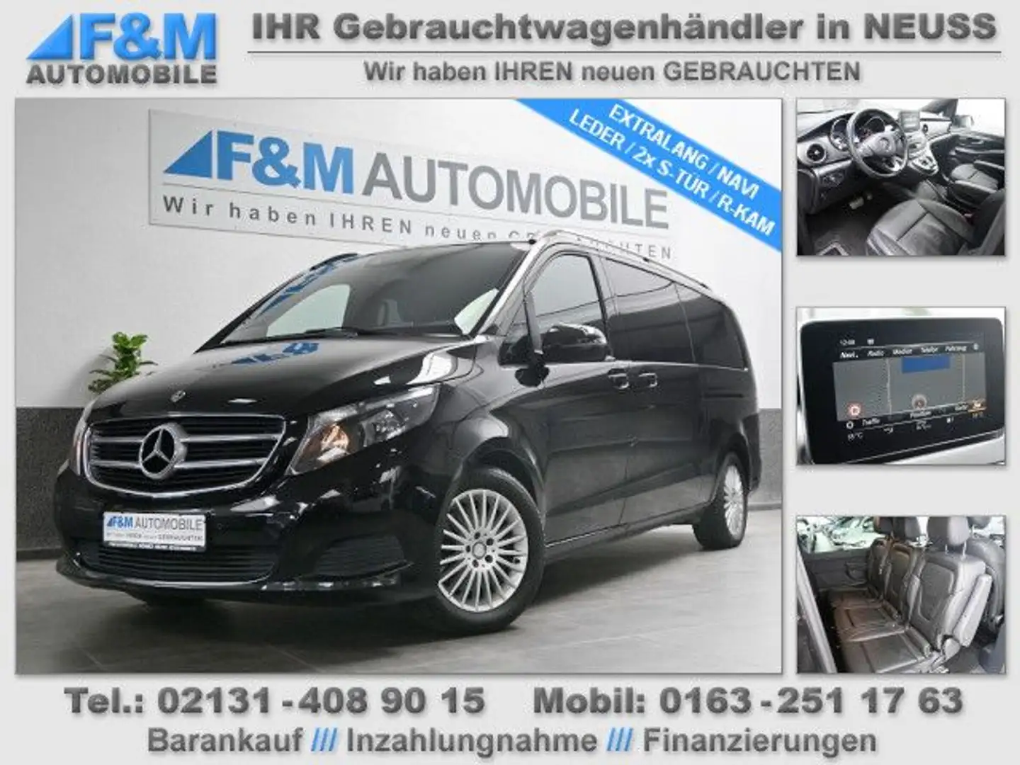 Mercedes-Benz V 220 d Aut. EDITION extralang Navi Leder 8Sitze Schwarz - 1