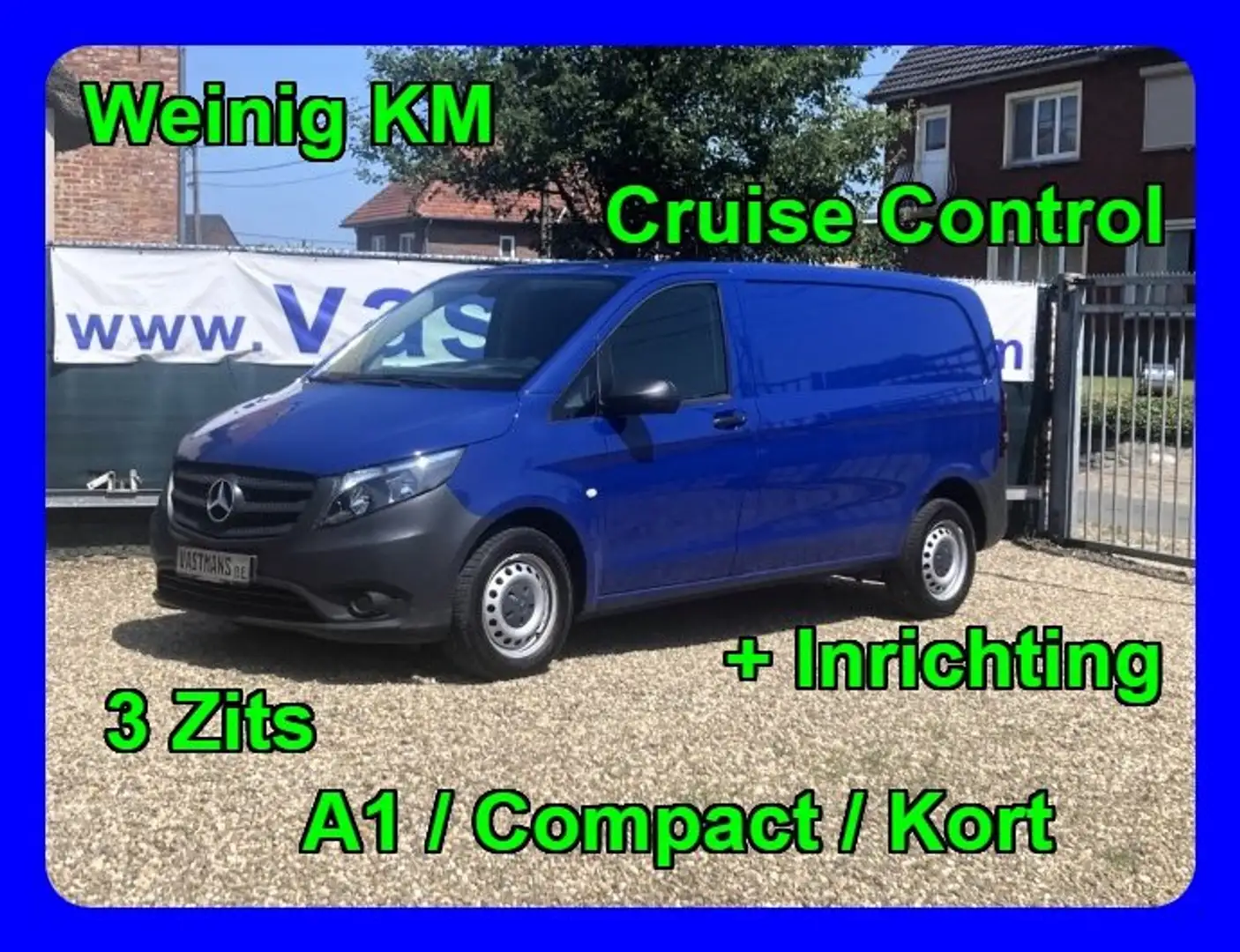 Mercedes-Benz Vito 110 CDI 14455€ +BTW Weinig KM / A1 Kort Compact Blauw - 1