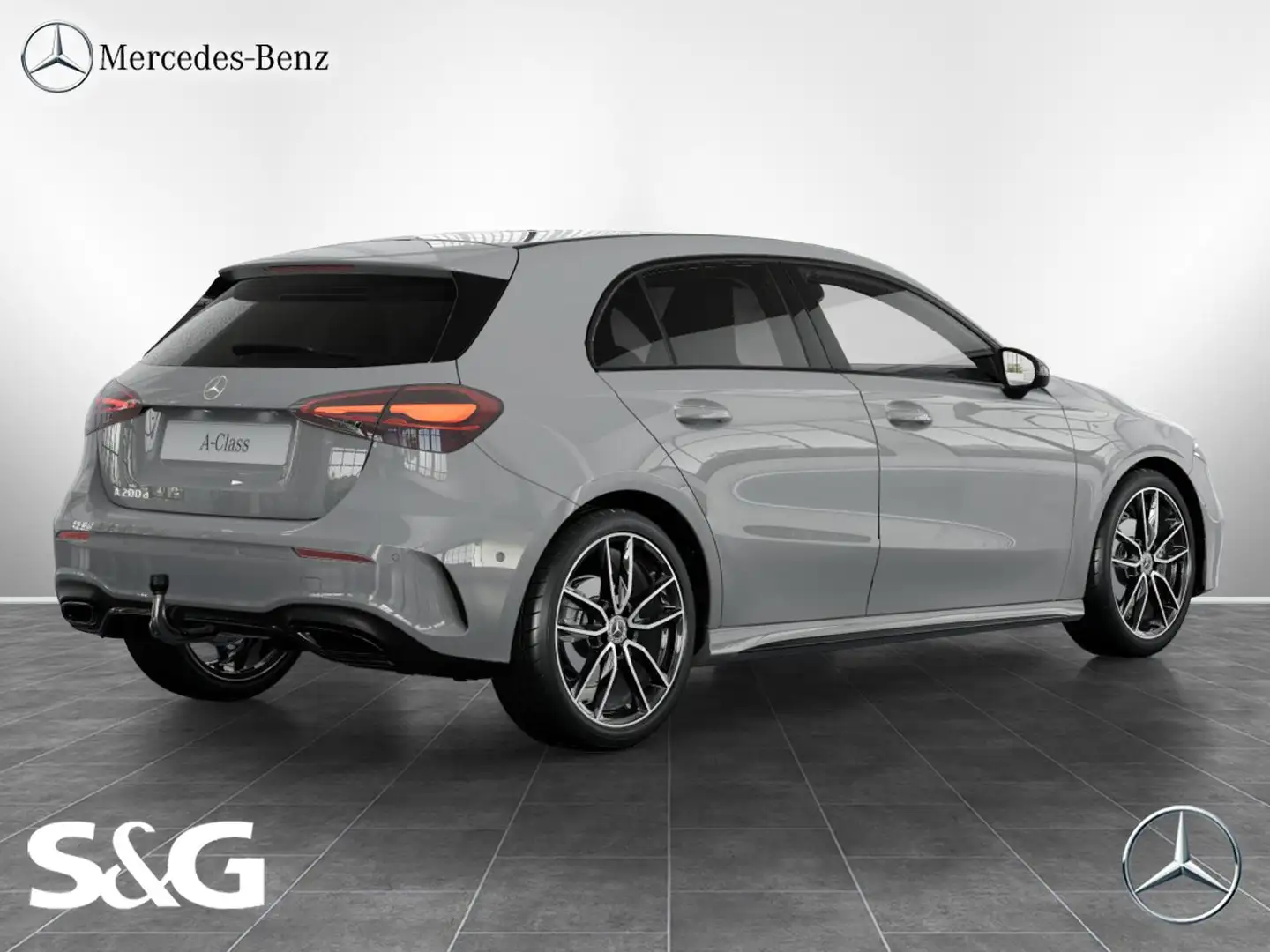 Mercedes-Benz A 200 d AMG MBUX+RüKam+LED+AHK+Night+Totwink+DAB Grau - 2