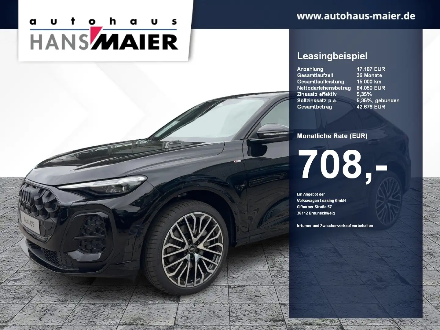 Audi Q5 Sportback TDI quattro edition one Noir - 1