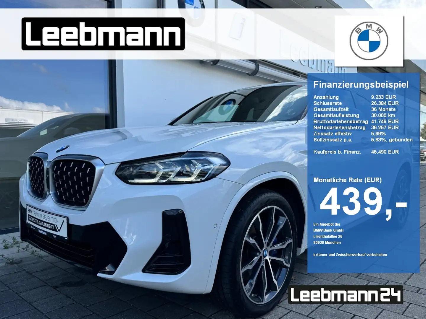 BMW X4 xDrive30d M-Sportpaket AHK 2 JAHRE GARANTIE Blanco - 1