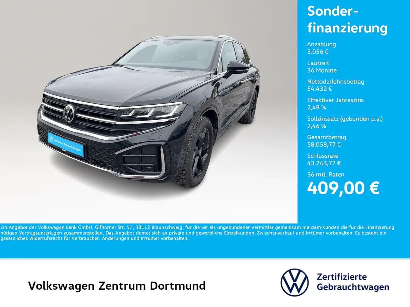 Volkswagen Touareg V6 R-LINE NEUES MODELL AHK CAM ACC LM19 Negru - 1