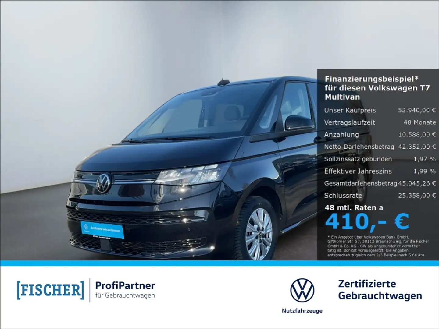 Volkswagen T7 Multivan 1.4TSI Hybrid LÜ lang ACC NAVI AHK EasyOpen Schwarz - 1