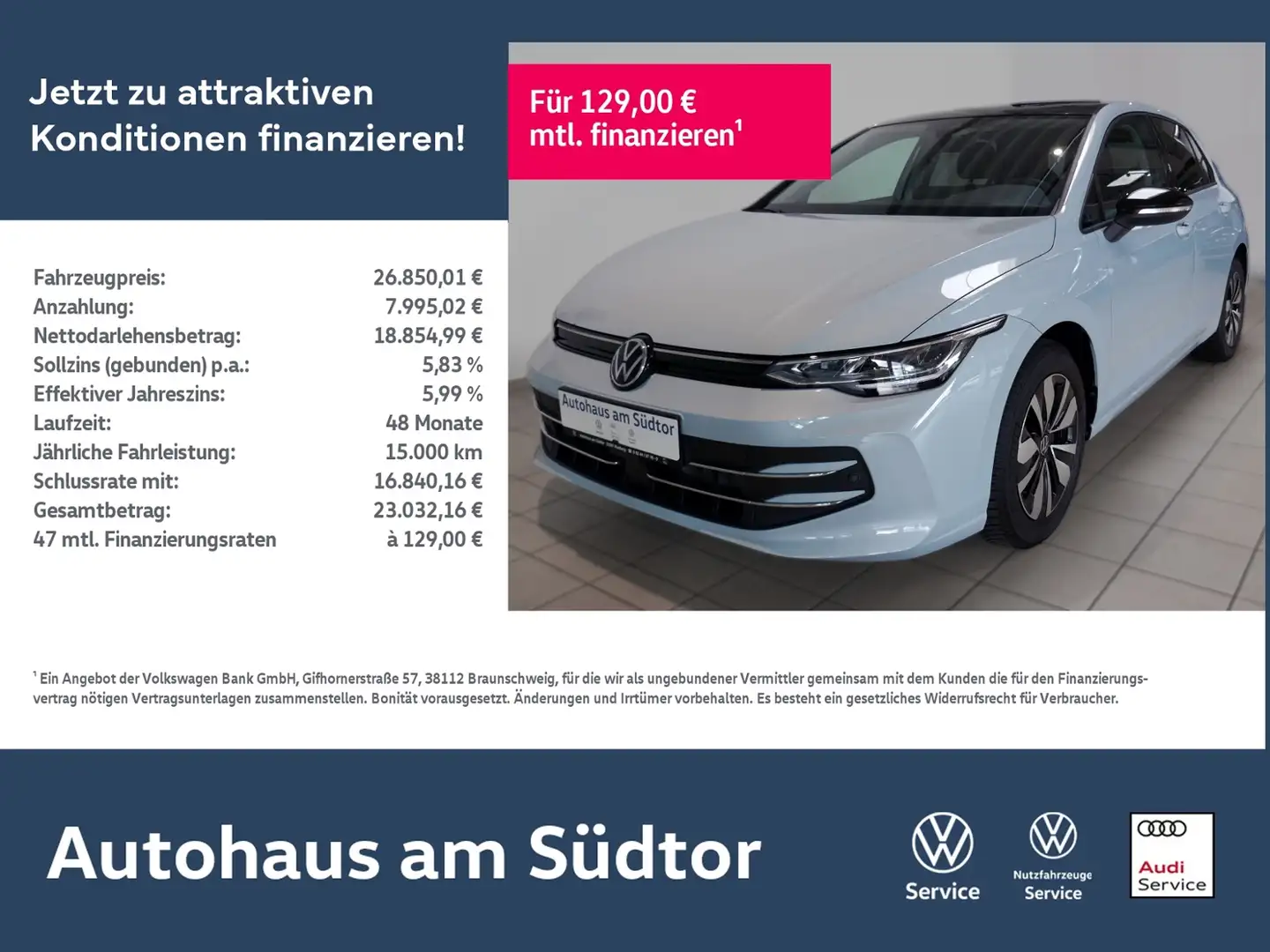 Volkswagen Golf VIII GOAL 1.5 TSI | LED PDC ACC Navi App Blau - 1