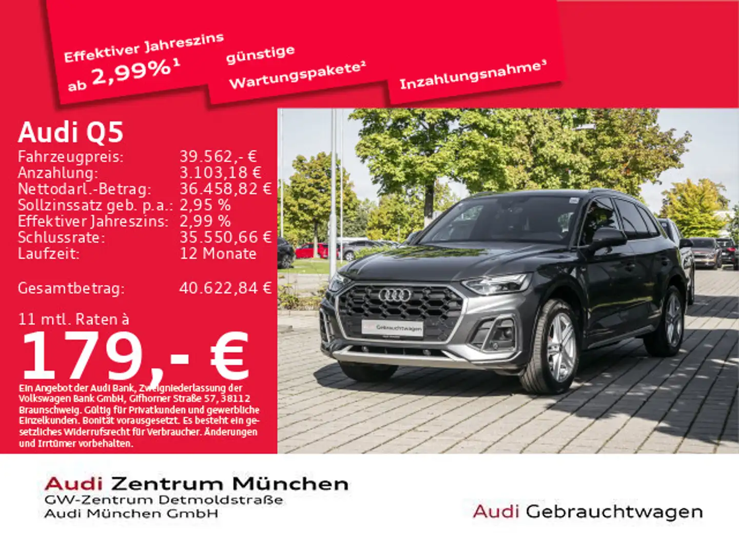 Audi Q5 40 TDI qu. S tronic 2x S line AHK/Navi+ Grau - 1