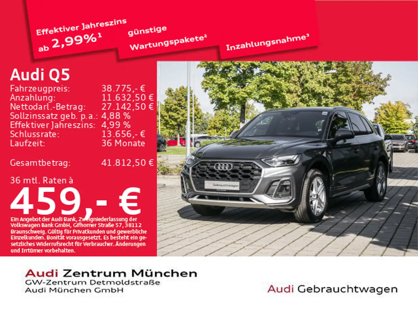 Audi Q5 40 TDI qu. S tronic 2x S line AHK/Navi+ Grau - 1