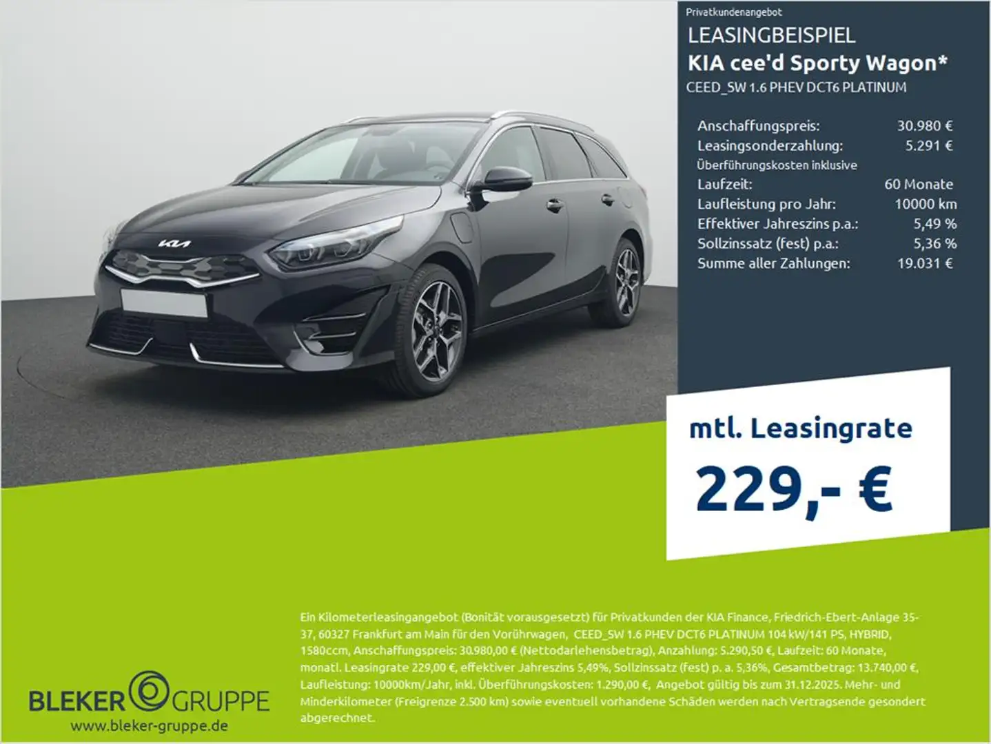 Kia Ceed SW / cee'd SW CEED_SW 1.6 PHEV DCT6 PLATINUM Schwarz - 1