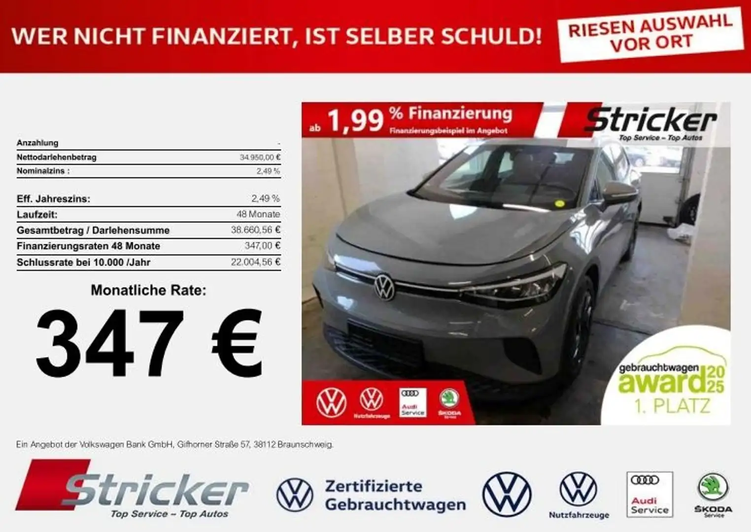 Volkswagen ID.4 Pro 210/77 347,-ohne Anzahlung Navi AHK ACC Grau - 2