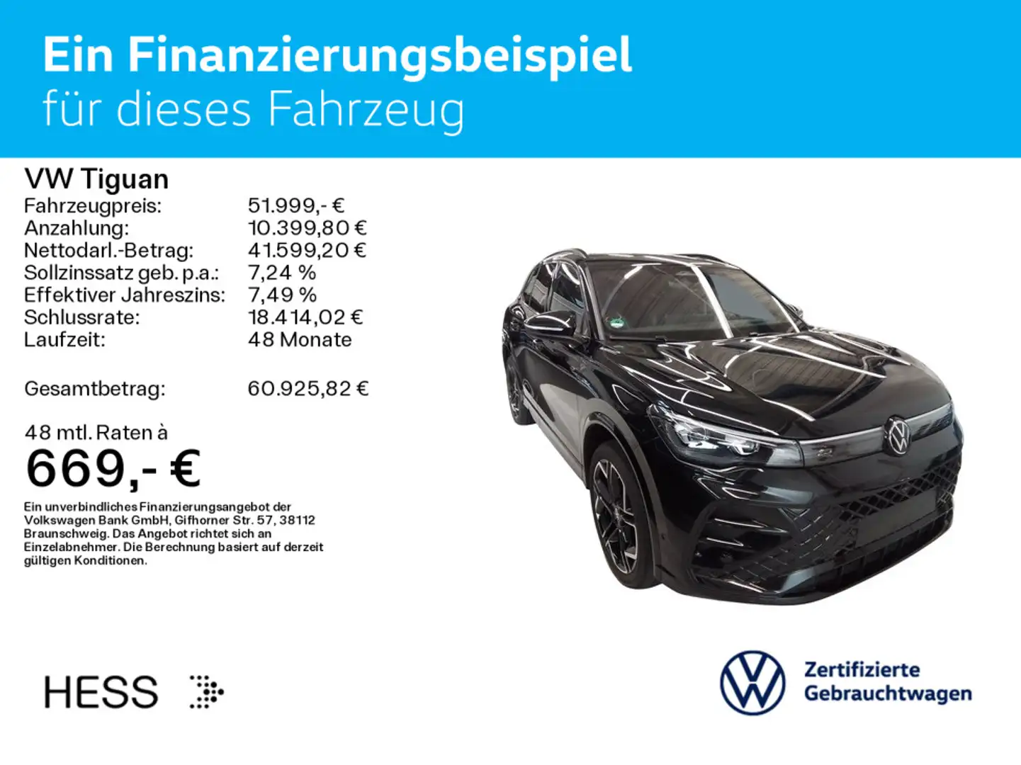 Volkswagen Tiguan 1.5 eTSI DSG R-LINE*BLACK-STYLE*IQ.LIGHT* Schwarz - 2