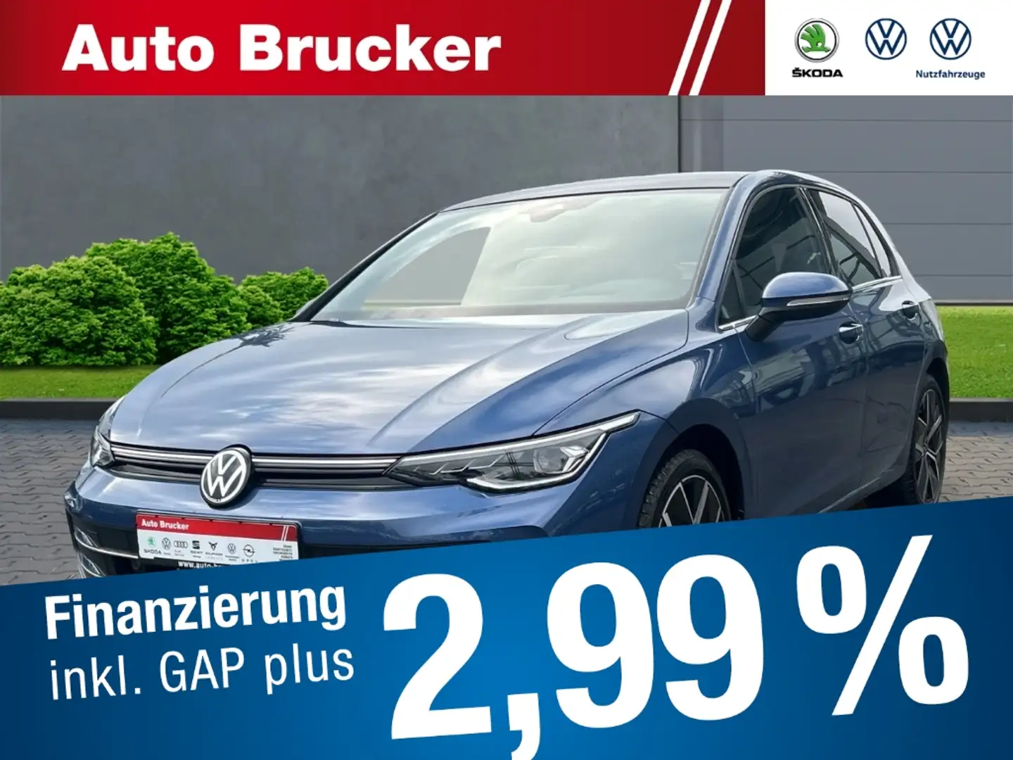Volkswagen Golf VIII 1.5 eTSI  Edition 50+DSG+LED+Navi+Pano+SHZ+3- Blau - 1
