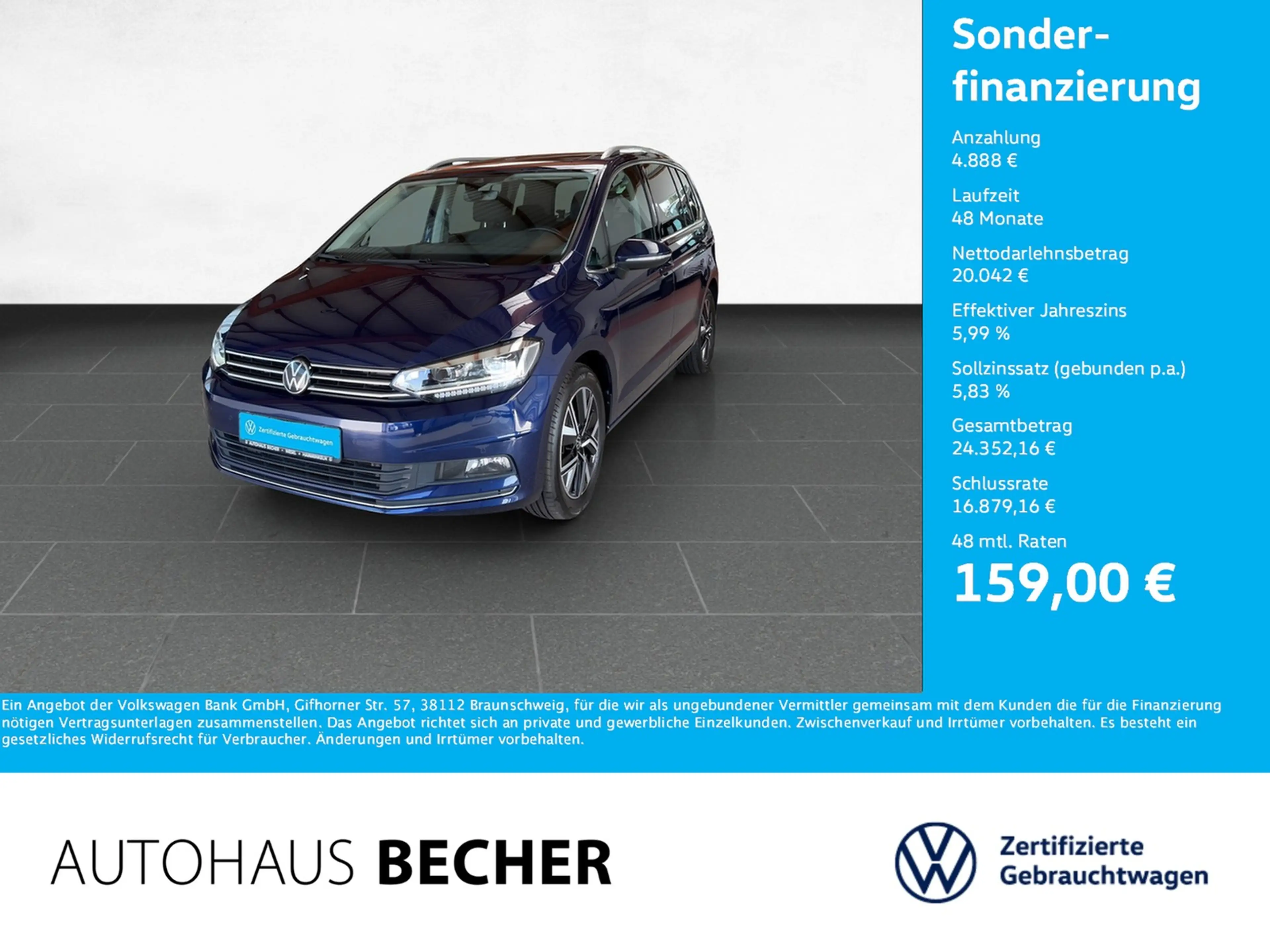 Volkswagen Touran Highline 1.5 TSI DSG /LED/IQ.Drive/Navi