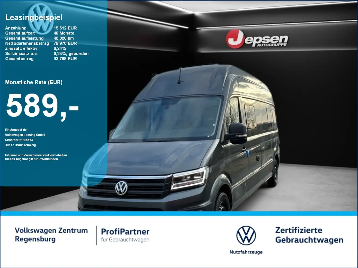 Volkswagen Crafter Grand California 680 TDI Automatik SOLAR Grau - 1